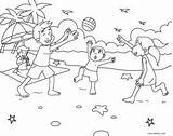 Beach Coloring Pages Printable Ball Kids sketch template