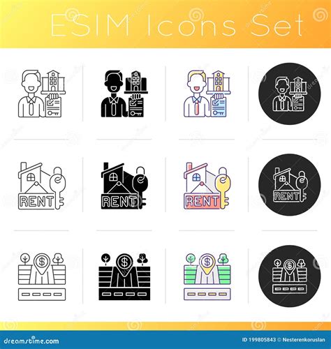 Realtor Agency Icons Set Stock Vector Illustration Of Color 199805843