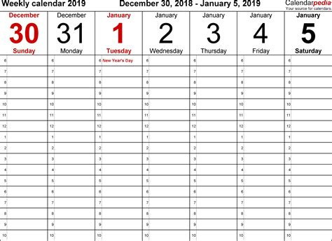 Free Printable 1 Week Calendar Calendar Printables Free Templates