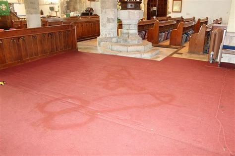 Yobs Daub Giant Tomato Ketchup PENIS On Floor Of Historic Abbey