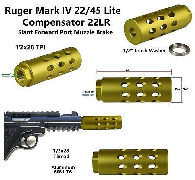 Rifle Parts Fits Ruger Mark IV Lite Muzzle Brake Compensator BLACK