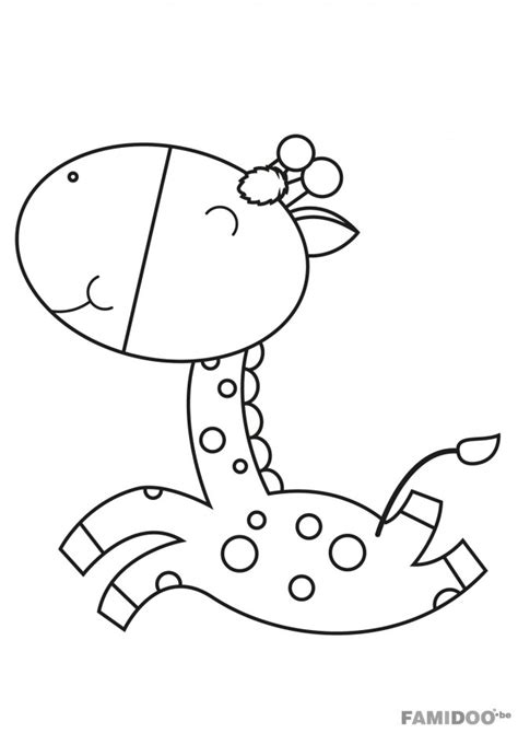 Coloriage Bébé Girafe Souriante Dessin Gratuit à Imprimer