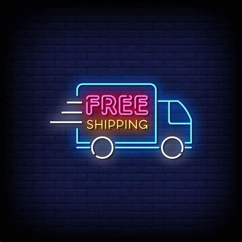 Premium Vector Free Shipping Neon Signs Style Text