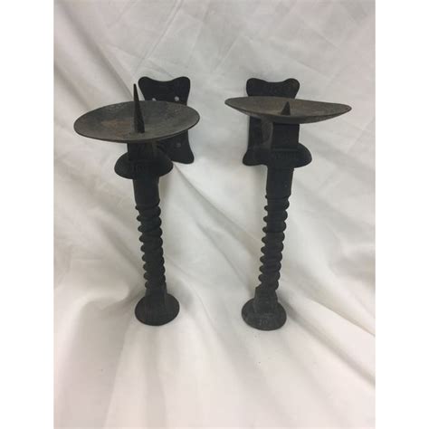 Vintage black wrought iron 4 candle stick hanging candle holder a pretty vintage refurbished hanging candle holder of wrought iron with a dark blue finish. Wrought Iron Wall Candle Holders a Pair | Chairish
