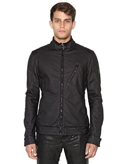 Lyst Belstaff H Racer Zip Rubberized Jersey Jacket In Black For Men