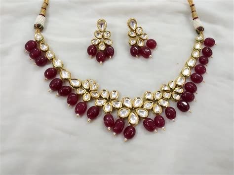 Aadish Red Necklace Set Art Jewelry Women Accessories World Art