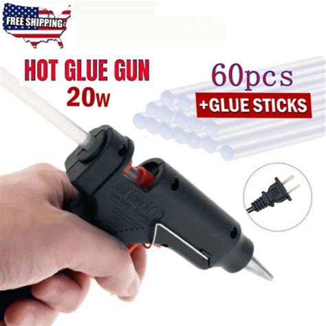 Glue Gun With 60 Mini Clear Glue Sticks Hot Melt 20w For Arts Craft Diy Kit Set 5 59 Picclick