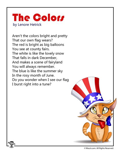 Top 100 famous and best poems of all time about life, love and friendship. The Colors Red White and Blue Patriotic Poetry | Woo! Jr ...