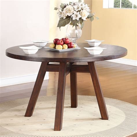 Modus Portland Solid Wood Round Dining Table Medium Walnut Walmart