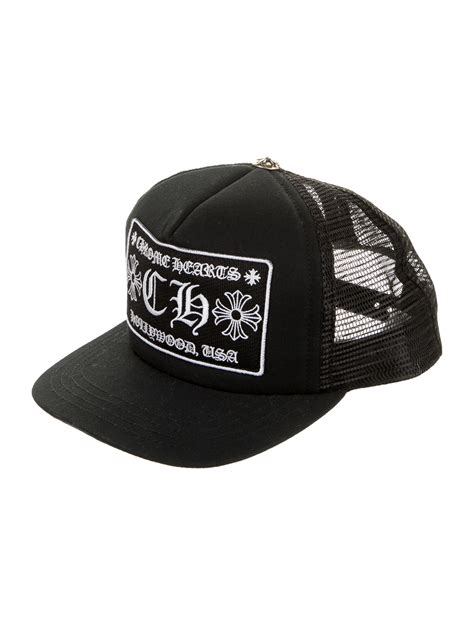 Chrome Hearts Logo Trucker Hat - Black Hats, Accessories - CHH29042