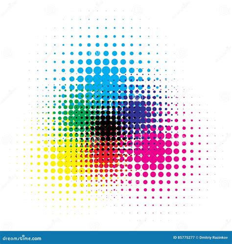Rgb And Cmyk Halftone Vector Illustration Color Stock Vector