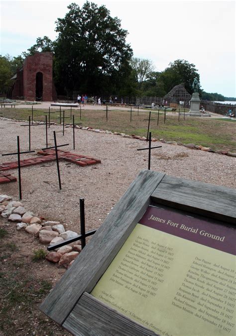 Looking Across Burials Inside The James Fort Site At Historic