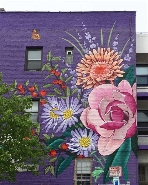 Murals — Ouizi Flower Mural Graffiti Murals Wall Street Art