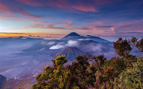 Landscape Sunrise Indonesia Stratovolcano Java Mount Bromo Hd Wallpaper