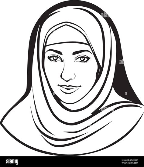Fantastic Lovely Muslim Woman Vector Logo Art Stock Vector Image And Art