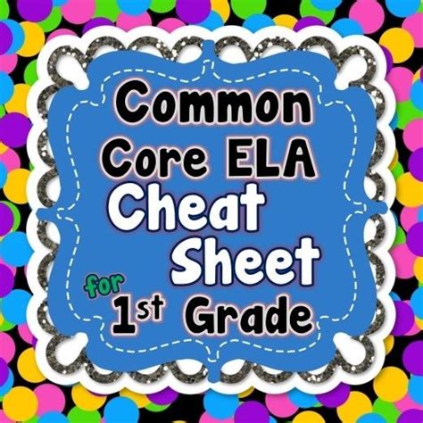 Freebie All 1st Grade Common Core Ela Standards Listed On 1 Page