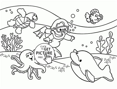 Under The Sea Coloring Pages Printable Sketch Coloring Page
