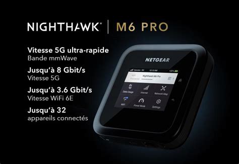 Routeur Mobile Nighthawk M6 Pro 5g Wifi 6e Mr6550 Netgear