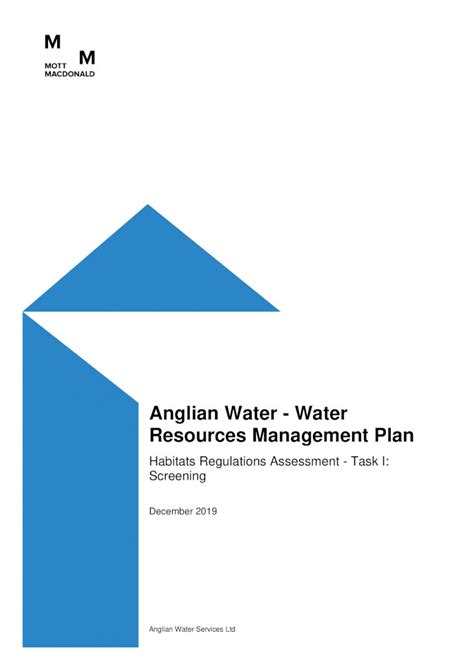 Pdf Anglian Water Water Resources Management Plan · 5 Wrmp Hra
