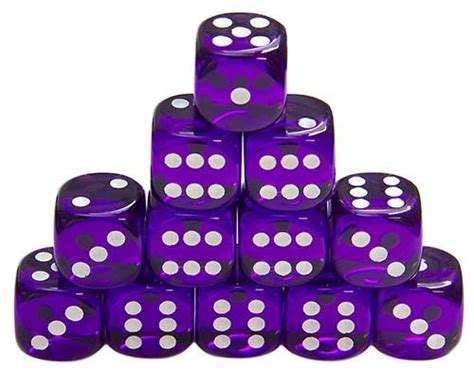 6-Sided Purple Dice, Transparent with White Dots | Purple love, Purple, All things purple