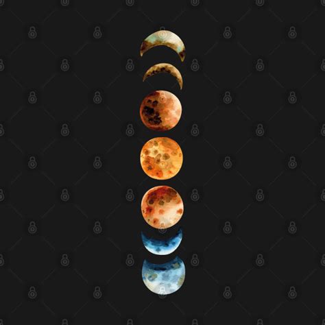 Colorful Moon Phases Hd Colored Moon Phases Moon Phases T Shirt