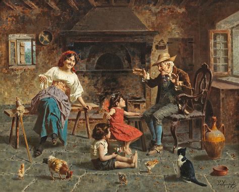 The Storyteller Painting Eugenio Zampighi Oil Paintings