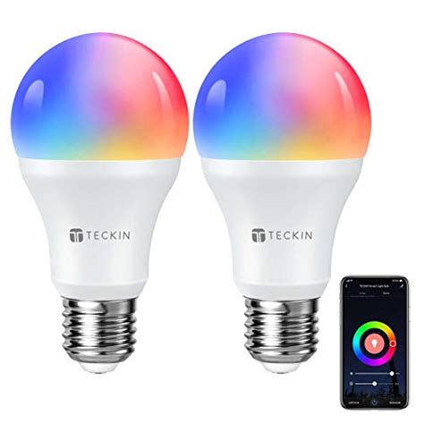 Teckin Smart Led Bulb Wifi E27 Dimmable Multicolor Light Bulb 2 Pack
