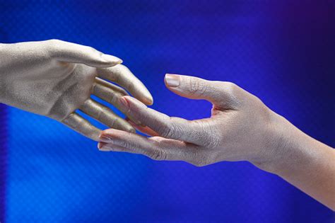 Open Two Human Hand Touching At Their Fingers Stock Photo - Download ...
