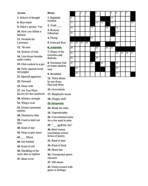 Sorted alphabetically by topic, with wordlists. Crossword Puzzle, February 20, 2019 | Geneva Shore Report