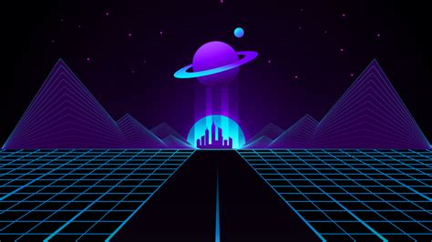 1366x768 Synthwave Planet Retro Wave 1366x768 Resolution Wallpaper Hd