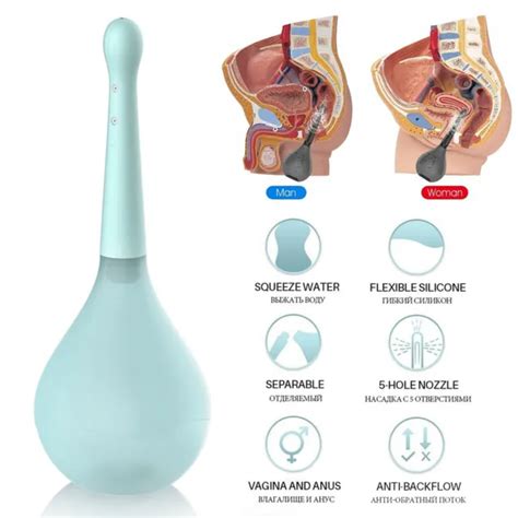 Anal Vaginal Bulb Douche Colonic Irrigation Enema Bag Cleaner Silicone