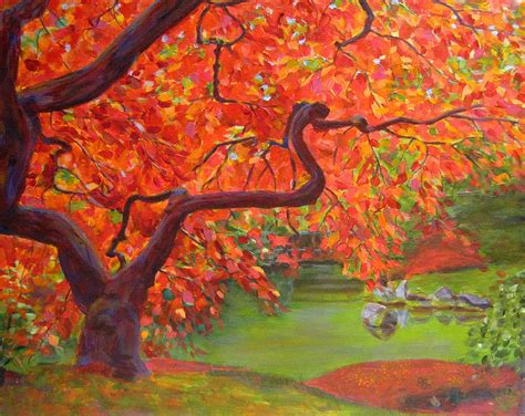 Japanese Maple Tree Painting By Robie Benve Pixels
