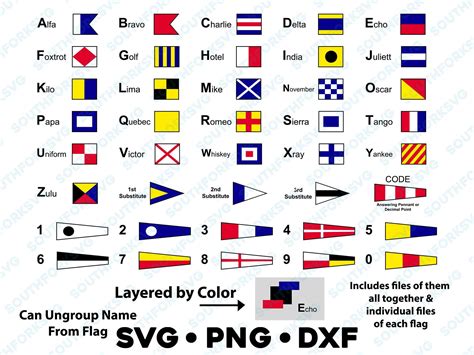 international maritime nautical signal flags set 1 svg png dxf digital files army navy sailing