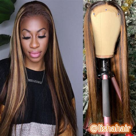 Lishahair 427 Highlights Silky Straight Human Hair 5x5 Lace Closure
