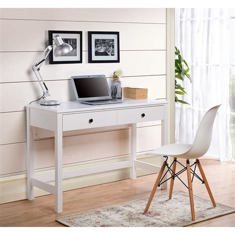 White Desk With Drawers Lvxoler