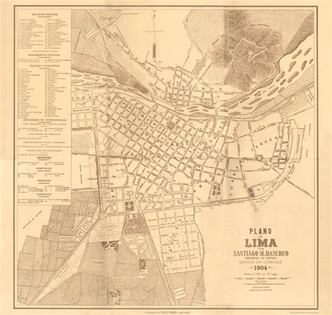 Planos De Lima Antigua Plano De Lima Año 1904 Santiago M Basurco