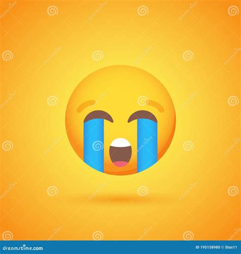 Crying Sad Emoticon Emoji Vector Illustration Sad Smiley Emoticon