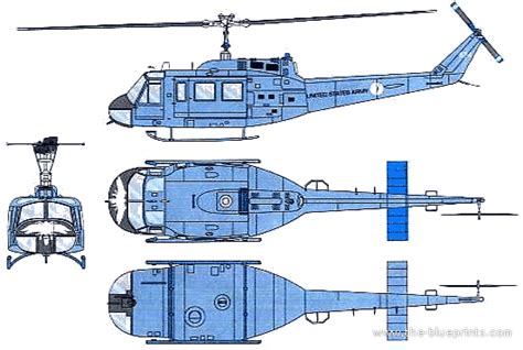 Bell Uh 1d Huey Helicopter Drawings Dimensions Figures Download