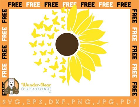 Sunflower Butterfly Svg And Clipart