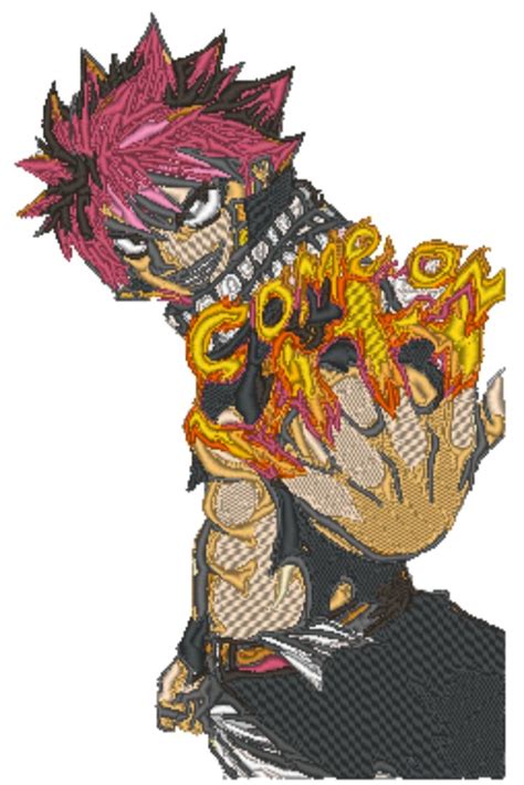 Anime Embroidery Natsu Come On Age Store Anime Game Patterns