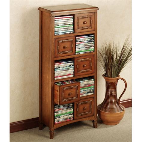Captivating Ideas Cool Dvd Shelves With Brown Wooden Varnish Drawers