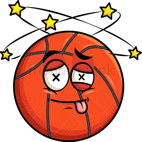 Beaten Up Basketball Emoji Cartoon Clipart Vector Friendlystock