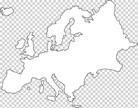 Ilustración De Mapa Geográfico Blanco Mapa Blanco Y Negro De Europa