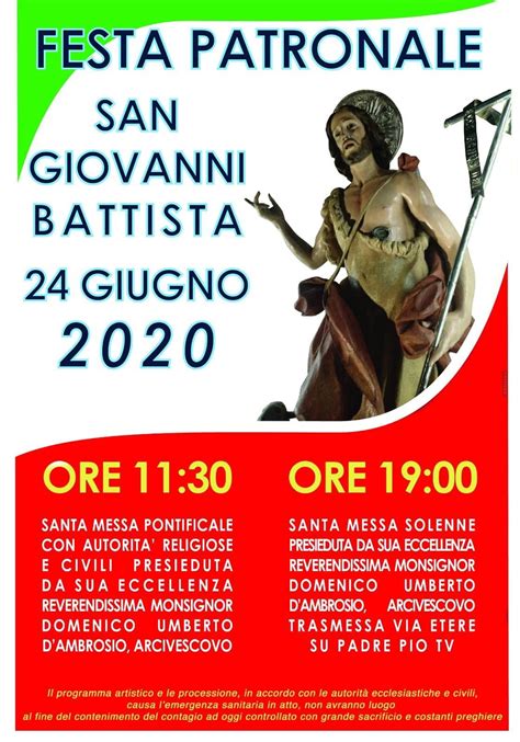 Programma Della Festa Di San Giovanni Battista San Giovanni Rotondo Free