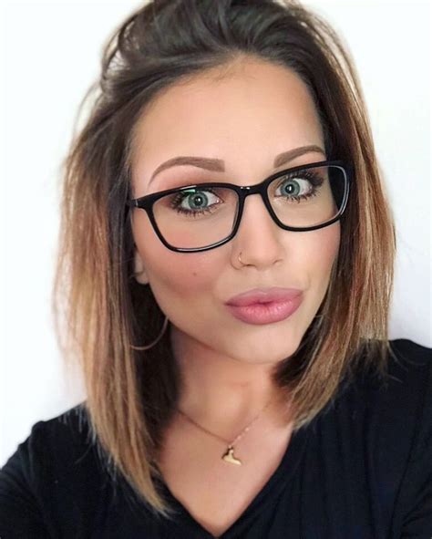 Women Glasses Look Long Bob Hairstyle Nose Hoop Piercing Nose Piercing Hoop Long Bob