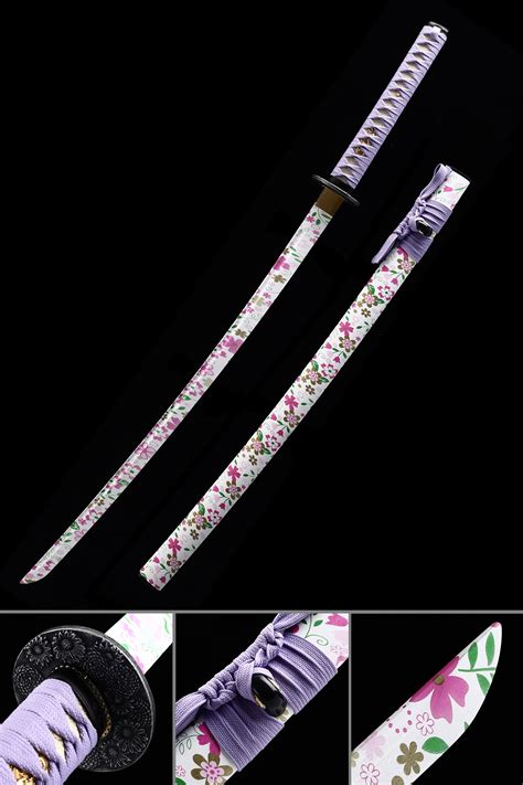 Iaito Katana Sword Handmade Aluminum Flower Blade Blunt Unsharpened