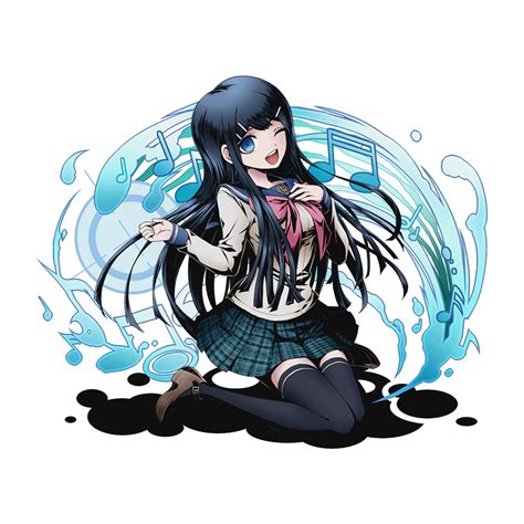 Safebooru 1girl Black Hair Black Legwear Blue Eyes Danganronpa