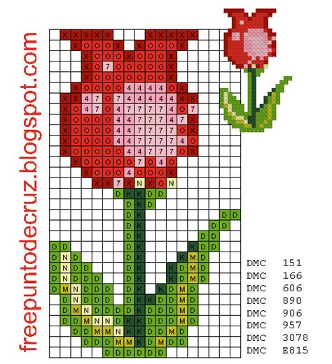 Dibujos Punto De Cruz Gratis Flor Punto De Cruz Flower Cross Stitch