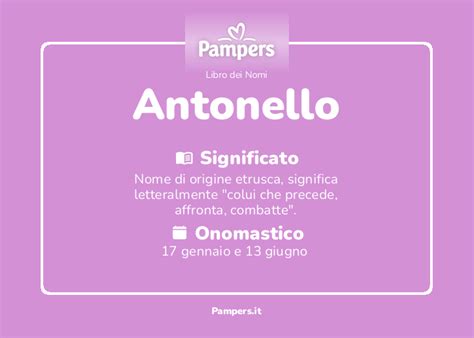 Antonello Significato Del Nome E Onomastico Pampers It