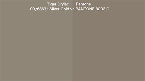 Tiger Drylac 09 68631 Silver Gold Vs Pantone 8003 C Side By Side Comparison